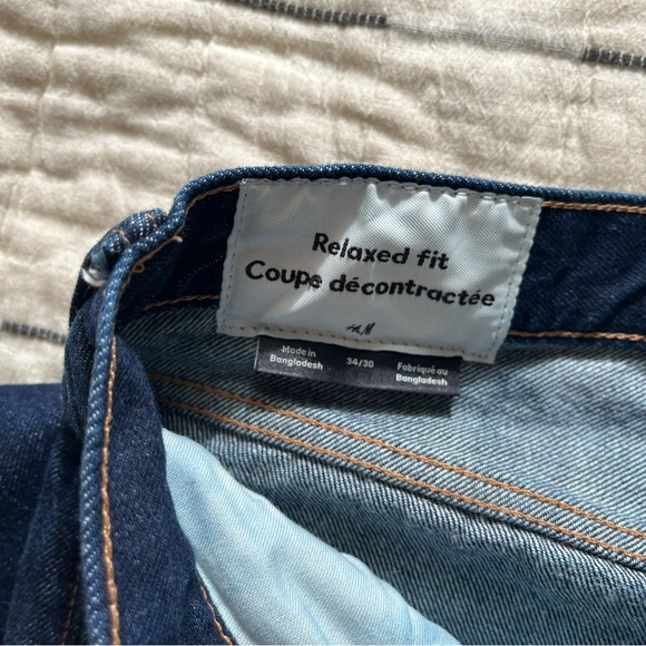 H&M Relaxed Navy Blue Jeans 34x30 - Picture 3 of 7